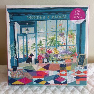 New GALLSON 500 Piece Puzzle – “Wonder & Bloom” Floral Shop / Dog